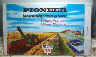 1962 Pioneer Seed John Deere Tractor & Corn Picker Advertising Plastic Bag
