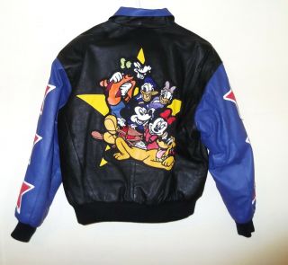 Vintage Disney Mickey Mouse & Friends Leather Jacket Size Large Mickey Unlimited