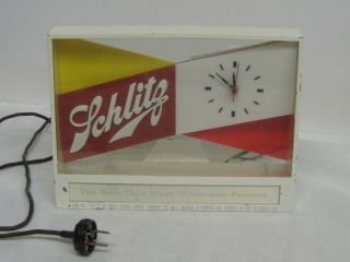 Vtg 1955 Schlitz Lighted Beer Clock Sign Register Topper Bar Parts/ Repair