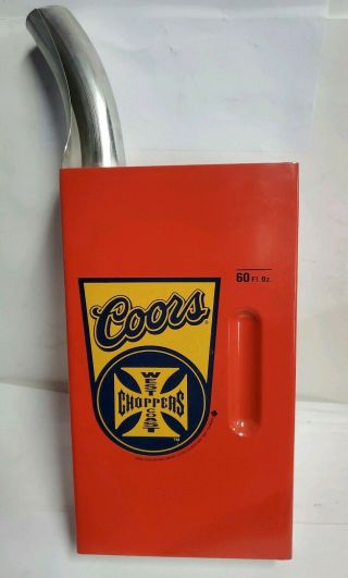 Coors West Coast Choppers Gas Oil Can Metal Beer Pitcher 60 Fl.  Oz.  - Rare