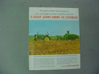 1958 John Deere Combine Brochure (models 30 - 45 - 55 - 95),  2 Row Picker Head