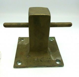 Vintage Bronze Cross Bit - Deck Fitting Boat Mooring Tie Down - Small Vessel