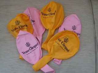 Veuve Clicquot Champagne Helium Balloons 3 X Yellow & 3 X Pink (6 In Total)