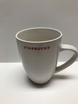 Large 15.  5 Oz Starbucks Coffee Cup Mug White W Red Starbucks Logo 2009 Euc 37