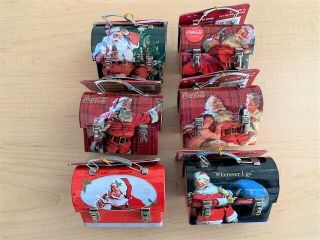 Coca Cola Tin Lunch Box Ornaments/gift Boxes (set Of 6) - With Tags