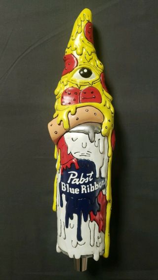 Pabst Blue Ribbon Beer Tap Handle.  Art Series Pizza.  Limited Edition.  Bar.  Rare