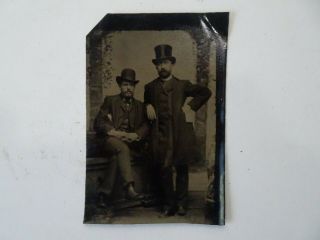 Tintype Photo 2 Gentlemen Top Hats
