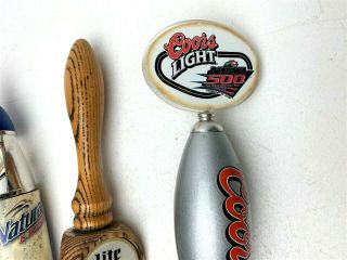 3 Vintage Beer Tap Handles - DAYTONA 500 NASCAR COORS LIGHT,  MILLER,  & NATURAL 3