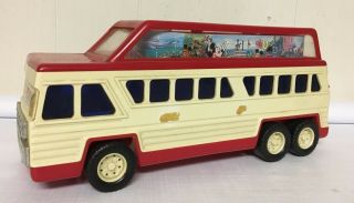 Vintage Illco Walt Disney Mickey Mouse Musical Bus Moving Scene Wind Up Express