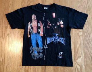 Vintage Wwf Stone Cold Steve Austin Vs Undertaker Wrestling Shirt Youth L