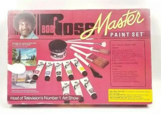 Vintage Bob Ross Master Oil Paint Set Painting Kit Euc