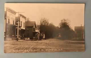 West Oneonta York Ny Rppc Real Photo Postcard 1910 - 20 Post Office Main St