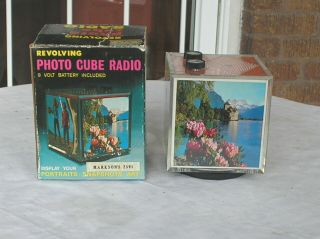 Vintage Marksons Novelty Revolving Photo Cube Transistor Radio Model 2595