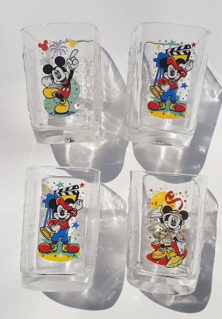 Set Of 4 Collectors 2000 Disney World Celebration Glasses From Mcdonald’s Mickey