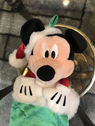 Disney Store Mickey Mouse Christmas Stocking 23 " Santa Hat Holiday Family Gift