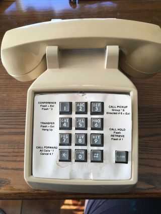 Vintage Ivory Desk Top Push Button Telephone Decorative Or