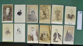 Antique Cdv Card Photos Selection Of 12 Images (r280)