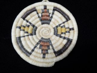 Vintage Hopi Pueblo Indian Basket - Coiled Plaque Size Xlnt Cond Gif