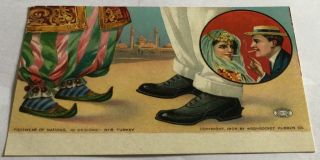 Vintage Advertising Postcard - Woonsocket Rubber Co.  Footwear Of Nations Turkey