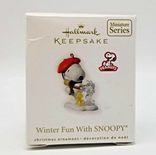 Miniature Series Hallmark Keepsake Ornament Winter Fun With Snoopy 13th In Serie