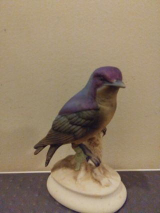 Lefton Purple Martin Bird Figurine Kw1184 Statue Hand Painted 5 " Made In Japan