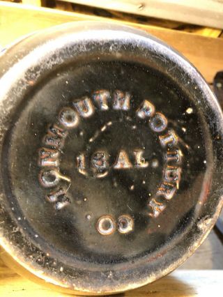 Antique Monmouth Pottery Co Il Crock Bowl Vintage 1 Gallon Brown Rare