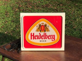 Vintage 1970 ' s Heidelberg Beer Lighted Sign Wall Bar Tavern Pub Rainier Brewing 2