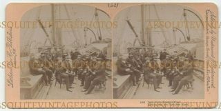 Old Stereoview Photo Crew Of The Norwegian Steamer / Ship Mosel Vintage 1880s
