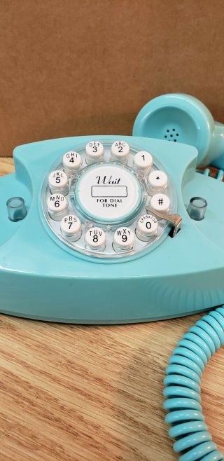 Crosley Baby Blue Phone Push Button With Dial Model CR - 59 3