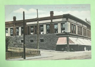 Bridgeport Connecticut Ct Postcard 1907 - 15 Union Business College
