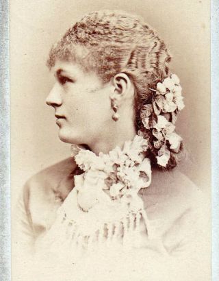 " Miss Hanson " - California Girl W/ Fancy Hair - 1880s Cdv Photo - San Jose,  Ca