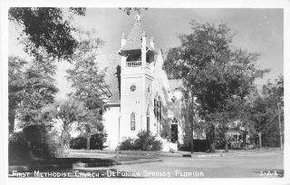 Vintage Rppc First Methodist Church Defuniak Springs Florida Photo Postcard