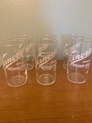 Vernors Ginger Ale Glass Set Of Six Vintage Set Rare