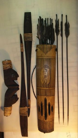 Vintage Bow And Arrow Set - Native Indian Decorative Piece
