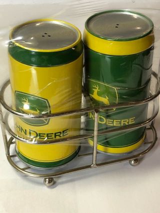 John Deere Licensed Salt & Pepper Shakers.  With Holder