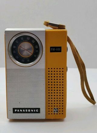 Panasonic Fm/am Pocket Portable Transistor Radio Rf - 511,  Yellow,  Vintage 1974