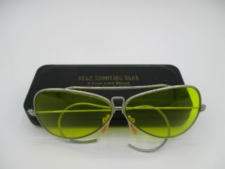 Vintage Belz York Yellow Lens Shooting Glasses W/case,