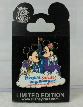 Disney Dlr Pin Le 1000 Disneyland Salutes Tokyo 25th Anniversary Mickey Minnie