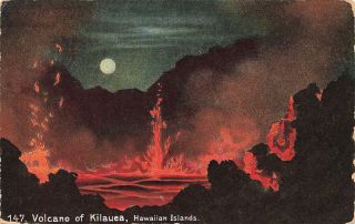 Vintage Postcard 1913 Volcano Of Kilauea Hawaiian Islands