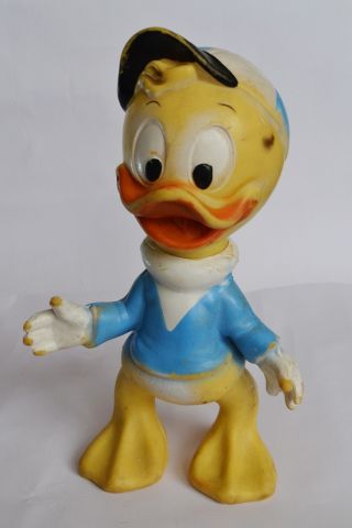 Dewey Duck Walt Disney 1960s Vintage Rubber 24 Cm (9 1/2 Inches)