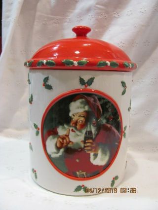 Department 56 Santa Claus Coca - Cola Christmas Cookie Snack Jar With Lid