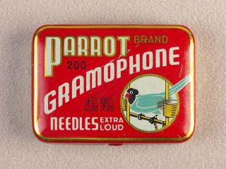 Vintage Phonograph Gramophone Needle Tin Parrot Gramophone With Needles