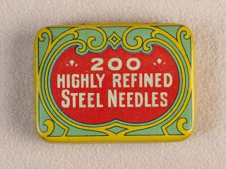 Vintage Phonograph Gramophone Needle Tin 200 Highly Refined Steel Needles
