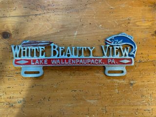 License Plate Topper Vintage - White Beauty View - Lake Wallenpaupack Pa