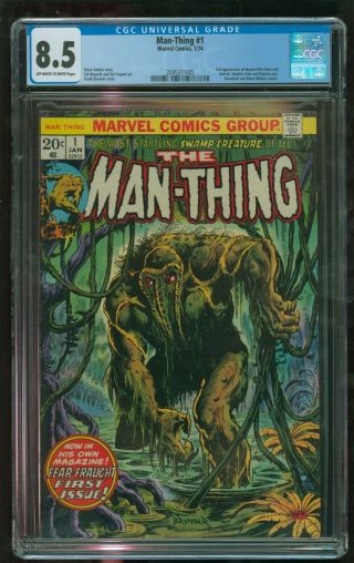 Marvel Comics The Man - Thing 1 Cgc 8.  5 Ow/w (1974) 2nd Howard The Duck