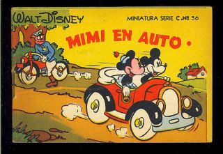 Walt Disney Miniature Series Comic 36 Rare Mickey Mouse Mexico 1943 Fn - Vf
