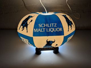 Schlitz Malt Liquor The Bold One Inflatable Light Lamp Bull Hanging Bar Beer