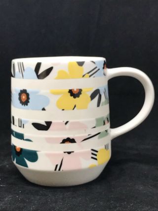 Banded Floral Design Ceramic 2018 Starbucks Coffee Cup Mug 12oz