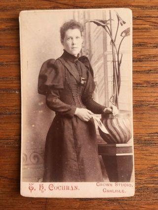 Antique Carte De Viste Photograph Portrait Of A Victorian Lady