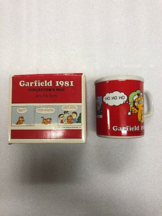 Garfield Enesco Jim Davis 1981 Vintage Coffee Mug Cup Christmas Holiday Nib